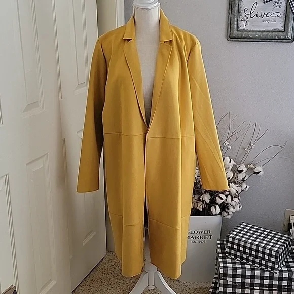 Faux Suede three quarter length coat - Picture 1 of 5
